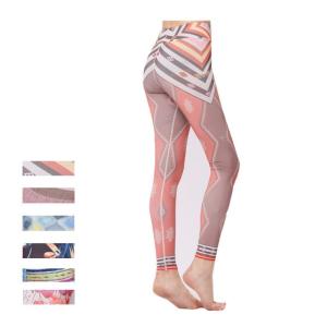 OEM Custom Push Up Patterned Yoga Pants Fitness Colorful High Wasited