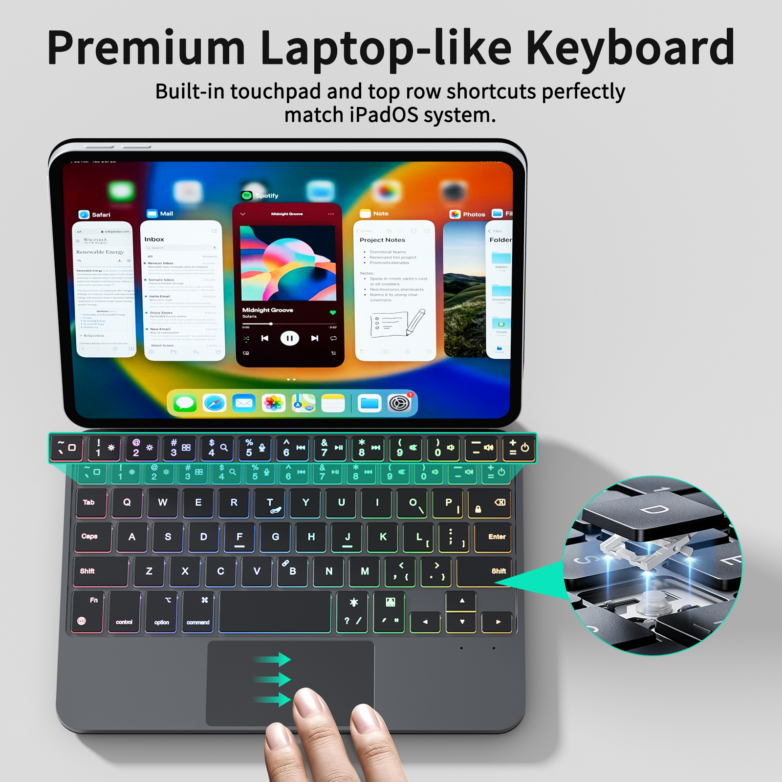 Laudtec Keyboard Case for iPad Mini 6, Magnetic Hinge Stand with Touchpad, Supports US/UK/IT/BR Layouts, OEM/ODM Customization