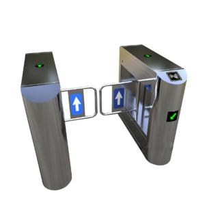 Bank Swing Barrier Automatic Turnstiles RFID Swing Glass Gate For Access Control