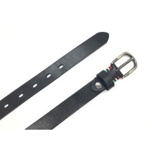 Fashion Womens Genuine Leather Belt With Colored Hand Stitches And Carved Buckle