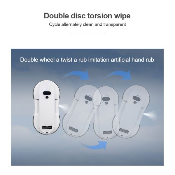 Electric Window Cleaner for Bath and Exterior Cleaning Ultra-Thin 62mm Water Spray Robot