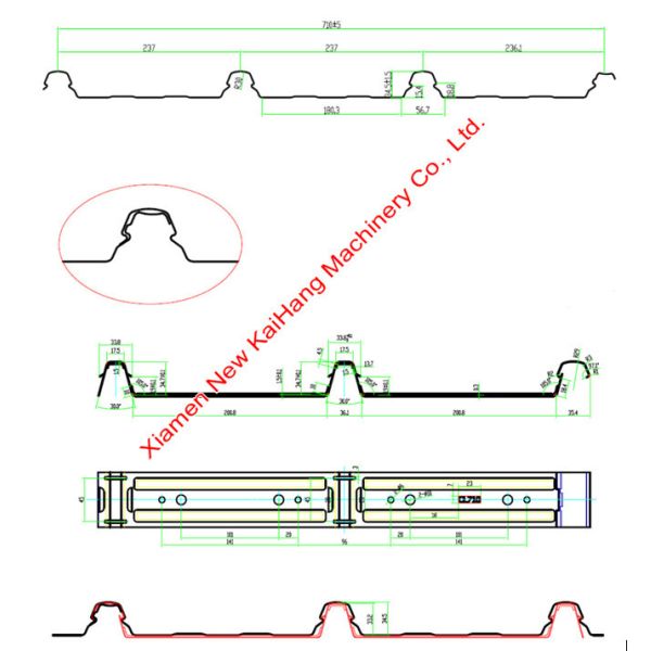 Clip Lock / Klip Lock Panel Roofing Sheet Roll Forming Machine With 75mm Shaft Diameter