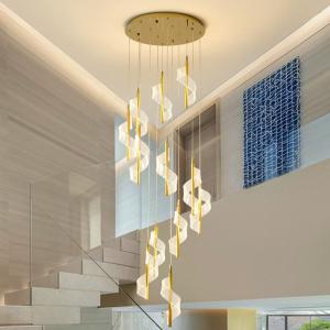 Modern Staircase Giant Spiral Chandeliers Hotel Rotating Chandelier Duplex Loft