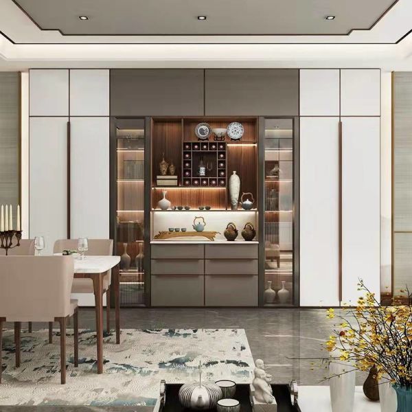 Buy Contemporary Sideboard Wooden Sideboard Cabinet With Marble Tabletop at wholesale prices