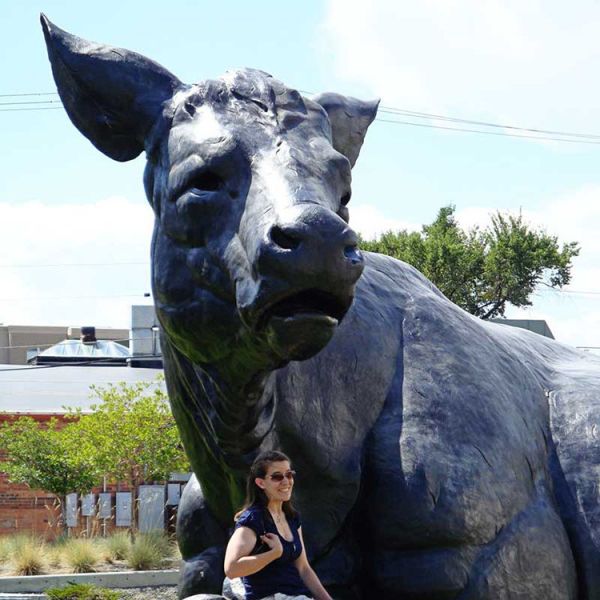 Modern Style Painted Copper Art Sculpture for Outdoor Lawn Ornament