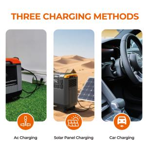 3000W Portable Power Station with Jump Starter Type C Flashlight and 5376Wh