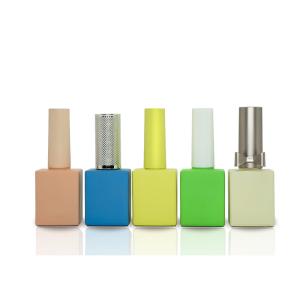 OEM LOGO 15ml Gloss Nail Polish Bottles Acrylic Gel Polish Square Bottle