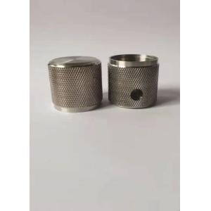 SS304 M4 Thread Metal Machining Parts Handle Cover With CD Lines And Knurling