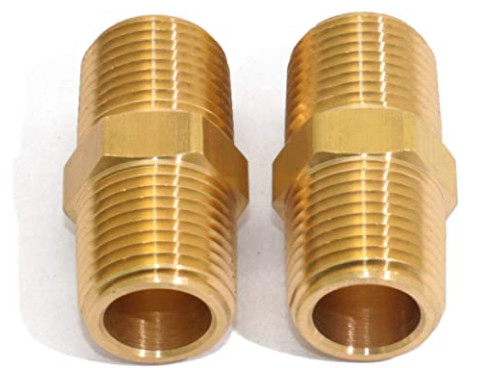 5/8 Inch Brass Adapter Fittings NPT Solid Hex Brass Pipe Nipples
