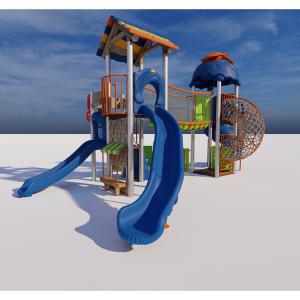 Garden Toys Plastic Kids Playground Slide With Galvanized Post