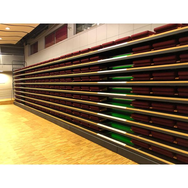Buy EN12727 Tiered Theater Upholstered Seating Telescopic Tribunes at wholesale prices