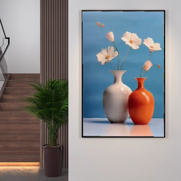 Customized Size Hand Painted Vase Art Painting Colour Textured 3d Relief Oil Painting