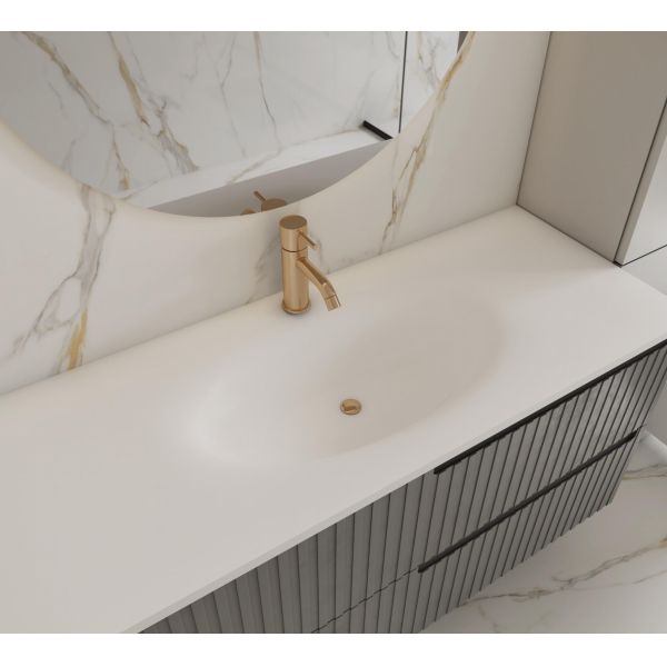 Buy Sintered Stone Slab White Hot Bend Washing Basin 550x830mm at wholesale prices