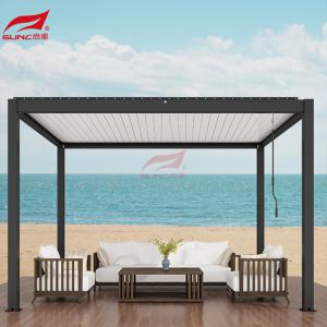 Windproof Retractable Louver Aluminum Pergola Outdoor Manual Patio Pergola