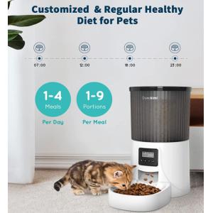 Smart Ceramic Automatic Cat Feeders Double Raised With Camera