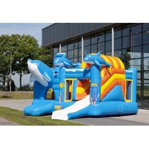 Famous Blue Dolphin Party Castle Bounce House Durable PVC Material