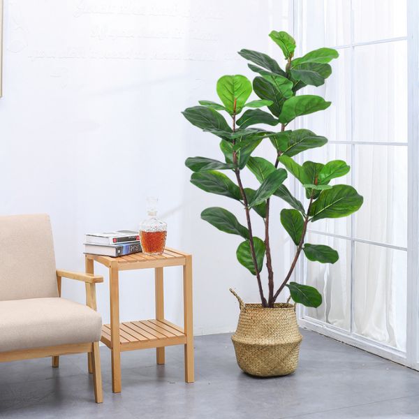 Bathroom Decorative Artificial Potted Floor Plants Fiddle Leaf Fig