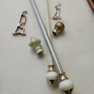 China Silver Single 28mm 6.7m European Wrought Iron Curtain Rods on sale