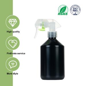 500ml Black Transparent plastic cylindrical smooth with white Transparent Spary