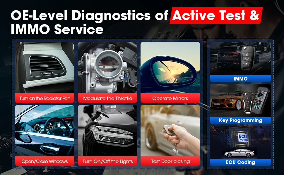 LAUNCH X431 PRO TT 8'inch Car Diagnostic Tools Auto OBD2 Scanner Full System ECU Coding Active Test