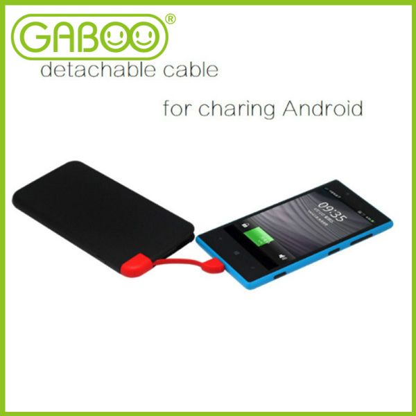 HG-C0402 power bank with detachable micro cable or detachable iPhone 6 cable