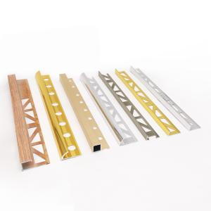 Ready In Stock Brushed Aluminium Tile Trim , Anodized Metal Tile Trim 12mm