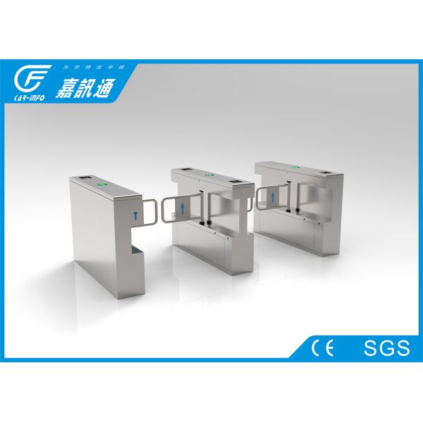 Fingerprint Reader Pedestrian Swing Gate With Led Indicator , School Yard Waist