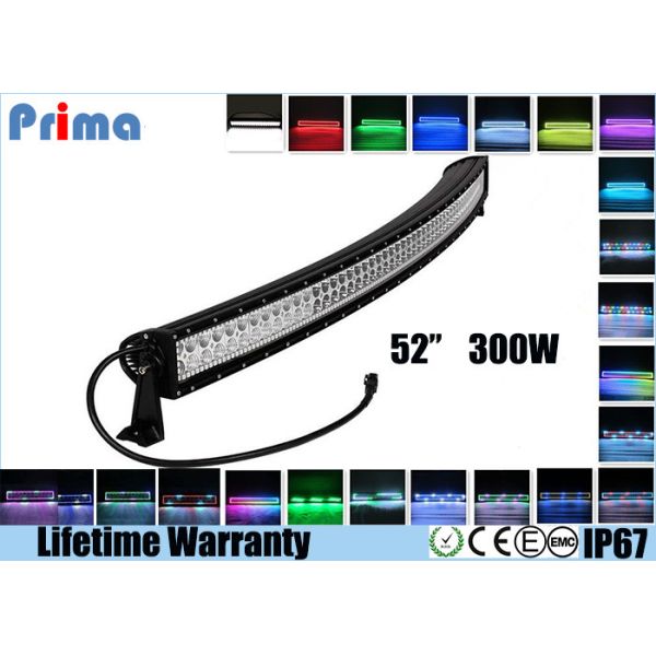Buy 52 Inch 300W Curved Remote Control LED Light Bar With Color Changing Halo Ring at wholesale prices