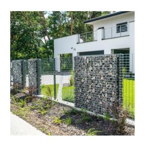 100*50*30 Aperture PVC Coated Gabion Baskets for Stones Silver Green Gray Blue