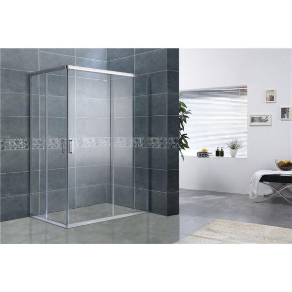 Buy Bright Silver Rectangular Shower Enclosure 6MM Tempered Glass EN12150 For Home / Hotel at wholesale prices