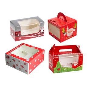 Quality Personalised Christmas Packaging Boxes With Clear Window Environmental Friendly for sale