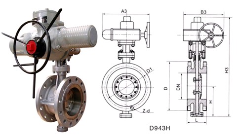 High Pressure Electric Actuator Butterfly Valve Three Eccentric API609 Standard