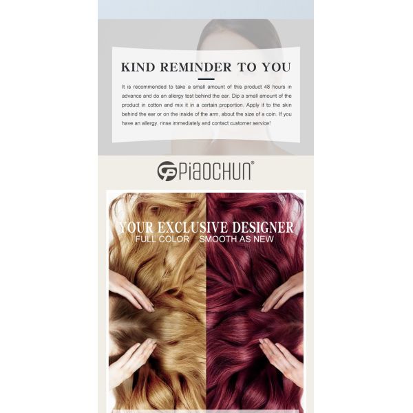 Ammonia free hair color cream covering white hair, multi-stage color, one-step healthy hair dye