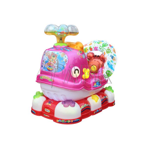 Buy Cute Whale Pink Train Kiddie Ride Machines With Time Controller at wholesale prices