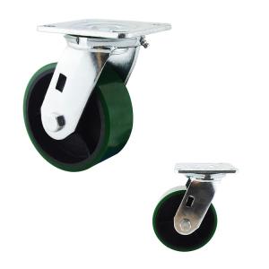 5x2 Inch Dark Green Polyurethane 400kg Swivel Trolley Wheels