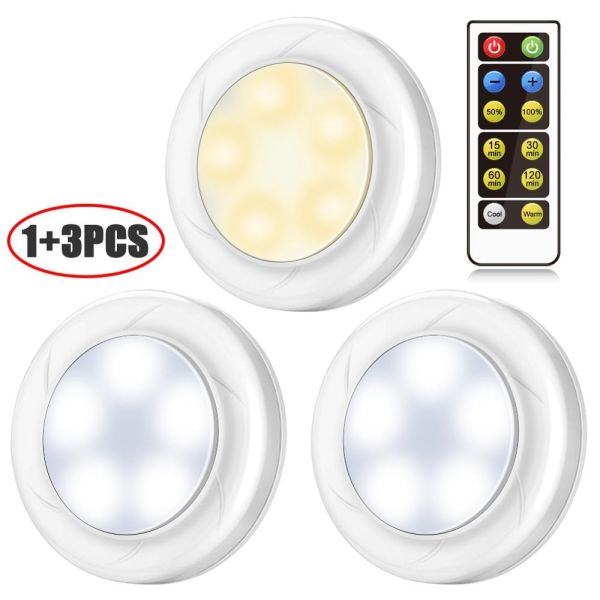Buy 4.5VDC Battery Operated Puck Lights With Remote at wholesale prices