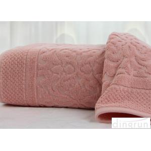 Jacquard Pure Cotton Bath Towels Pink 32s OEM / ODM Acceptable