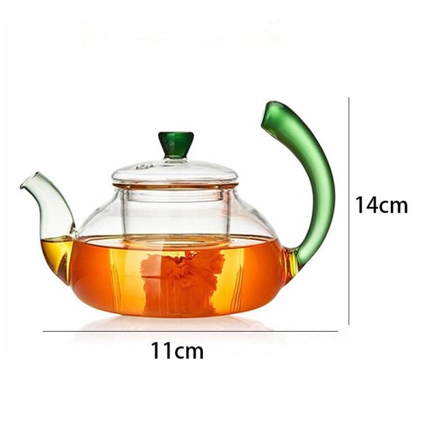 600ml Fire Burning Heat Resistant Borosilicate Glass Teapot