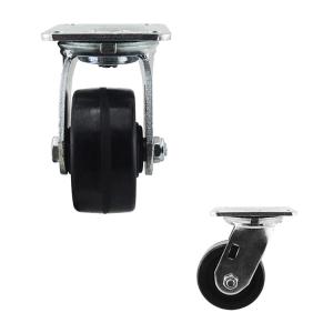 Hard 100mm Diameter High Temperature Caster Wheels With Roller Bearing