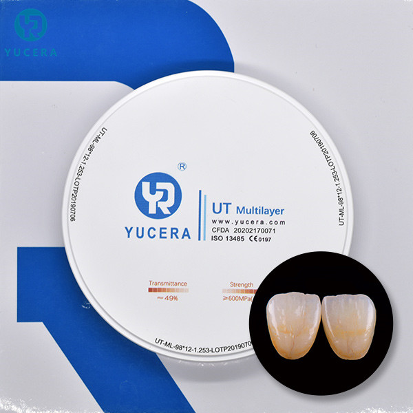 Buy 98 Translucent CAD Dental Zirconia Blocks Multi Layer Milling Zirconium at wholesale prices