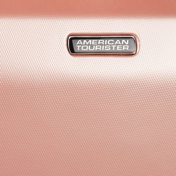 Moonlight Hardside Expandable Luggage with Spinner Wheels, Rose Gold, Checked-Medium 24-Inch