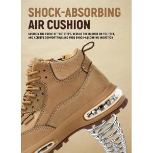 Air-cushion Sole Safety Work Boots In Khaki Oxford Fabric For Maximum Protection