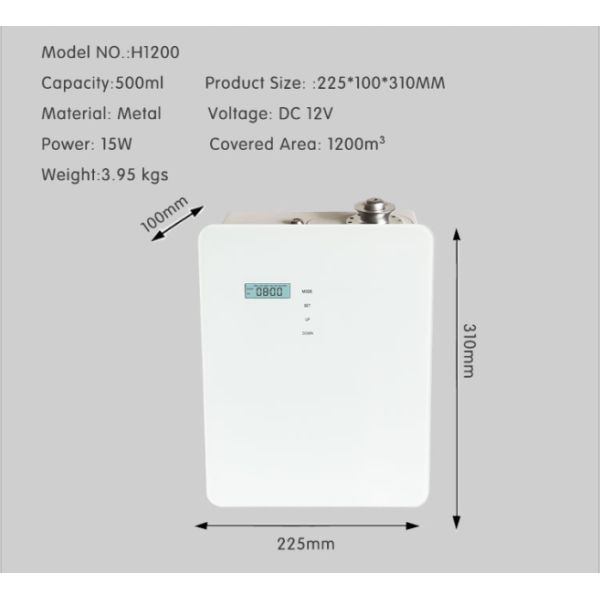 Commercial 15W Essential Oil Diffuser 500ml Wall Mountable