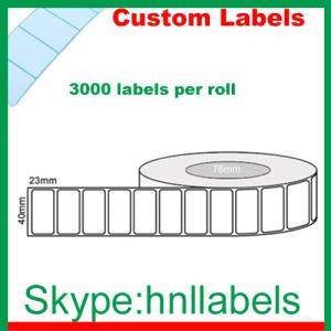 Quality Thermal Transfer Labels 40mmX23mm/1 Plain Transfer Roll Perm, 3,000Lpr, 76mm core for sale