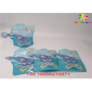 Reusable Liquid Spout Bags , Stand Up Pouches With Cap Doypack Foil Juice Spout