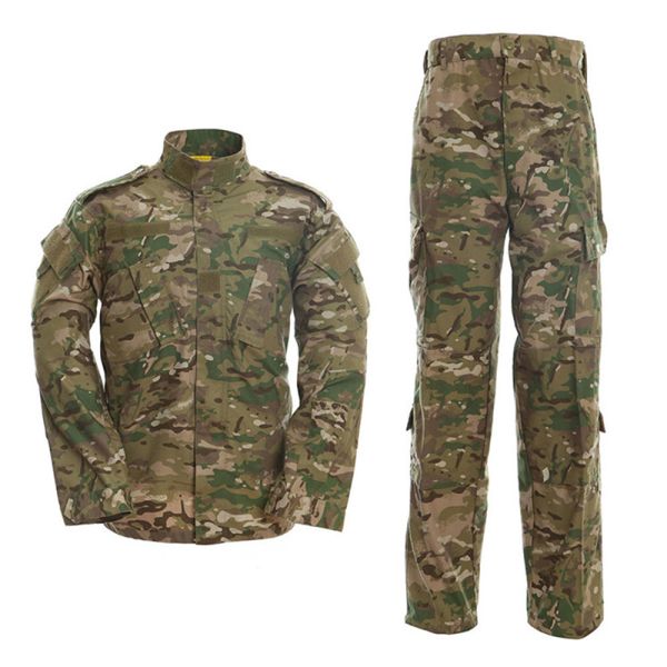 Logo-free Outdoor Man Camouflage Clothes for Work Training Long Sleeve Shirts Trousers