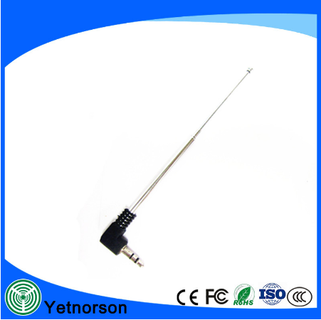 VSWR 1.5 4 Section Stainless Steel AM FM Radio Antenna with 3.5mm Jack Connector