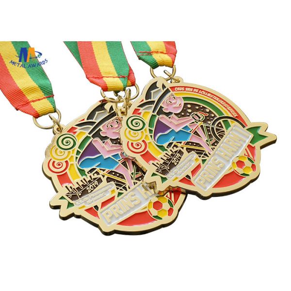 Carnival Medaillen Metal Award Medals Colors Filled With Woven Ribbon Varnish Finish