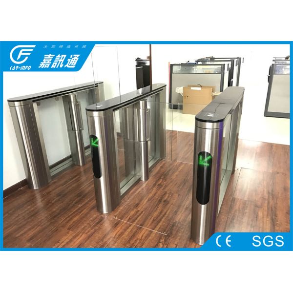 Indoor Fingerprint Reader Swing Gate Turnstile , Automatic Pedestrian Barrier Gate