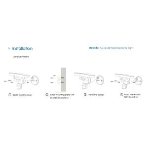 IP65 3000lm Dual Head Security Head Rotatable Wall Mounted